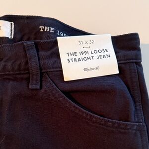 Madewell 1991 Loose Straight Jeans in Dark Blue